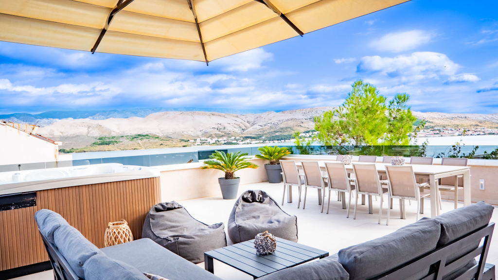 Contemporary Villa in Pag – Sea View, Pool, Spa & Three Independent Apartments 2 Contemporary villa in Pag - Sea view